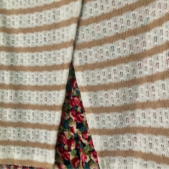 Anthropologie Postmark Ginny Layered Pullover Sweater Striped Floral Size XS - Picture 4 of 8